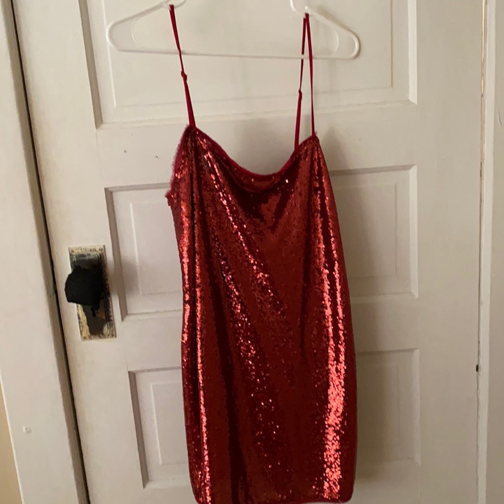 Red sparkly free people mini dress!